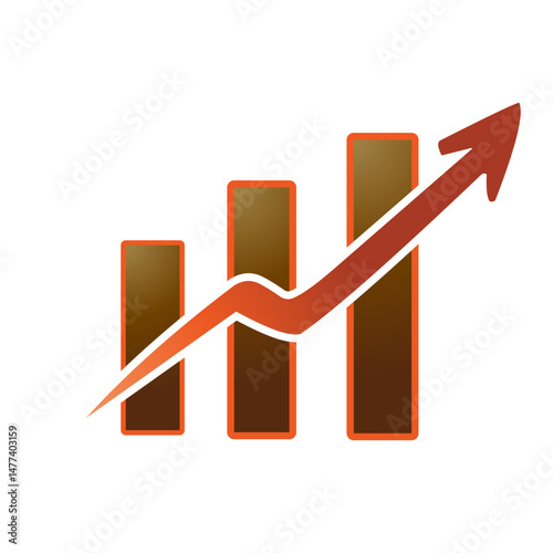 Stylized upward trend chart illustration against a stark black backdrop