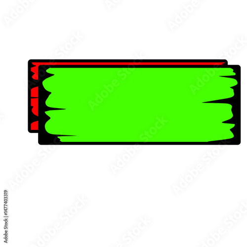 Vibrant chroma key design with artistic brush strokes and geometric border