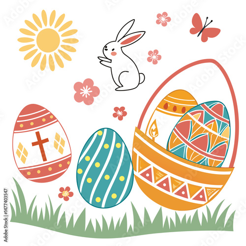 Variety easter eggs set vector image (131).eps