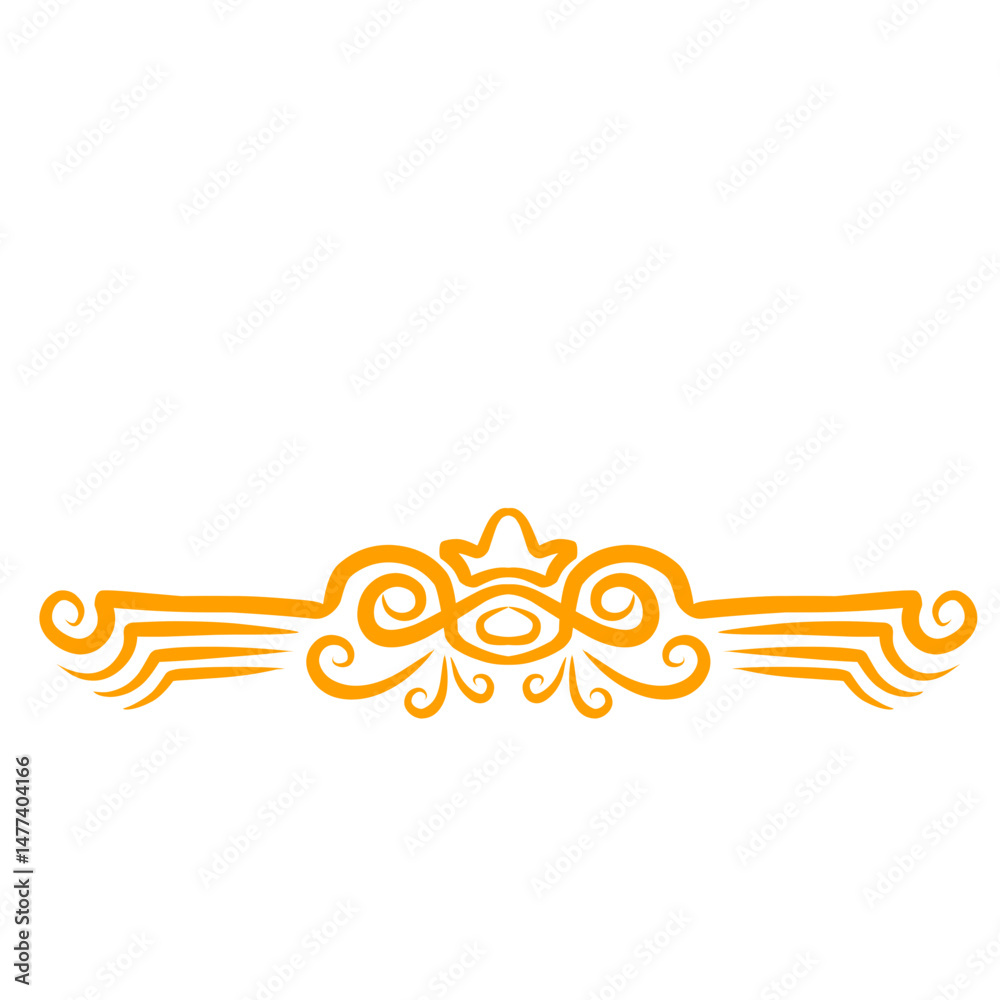Obraz premium Elegant Ornamental Element with Intricate Swirls and Symmetrical Design