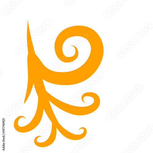 Abstract golden swirl design with elegant curves set against stark darkness