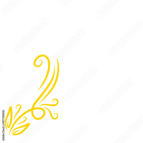 Golden tendrils flourish against a deep black backdrop: A graceful design