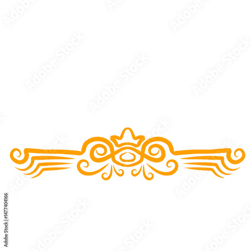 Elegant Ornamental Element with Intricate Swirls and Symmetrical Design