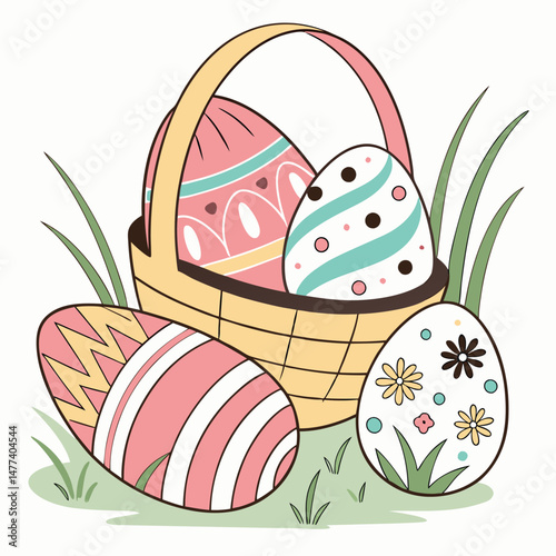 Variety easter eggs set vector image (137).eps