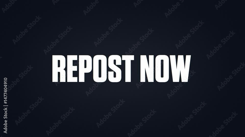 Repost Now – Glitch Text Reveal 4K | Social Sharing CTA Title