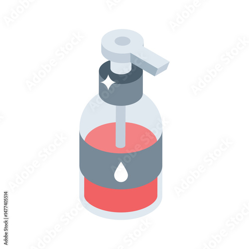 A isometric style icon of liquid soap container