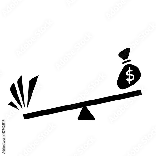 Minimalist dollar sign isolated on black, economic theme or financial backdrop
