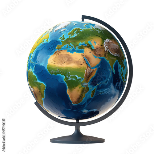 World globe geography map illustration on white background on transparent background