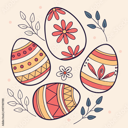 Variety easter eggs set vector image (163).eps