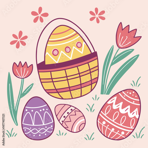 Variety easter eggs set vector image (169).eps