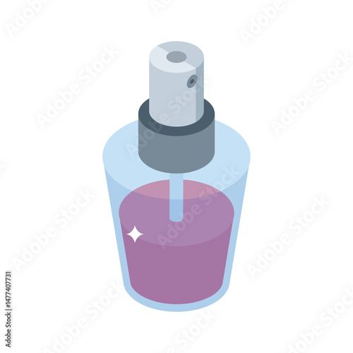A premium isometric icon showing mist spray bottle
