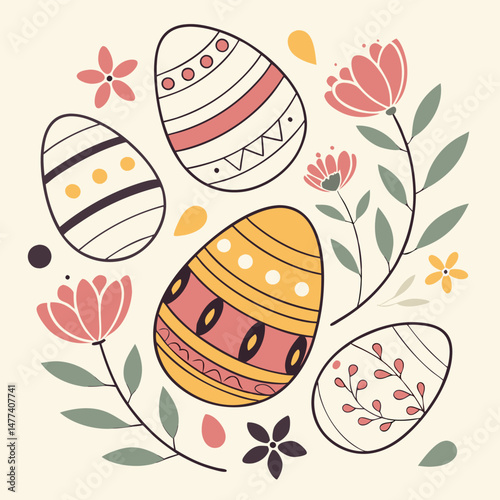 Variety easter eggs set vector image (172).eps