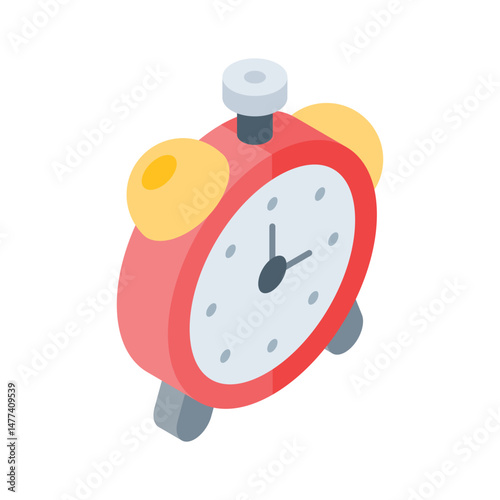 A isometric style icon representing alarm clock