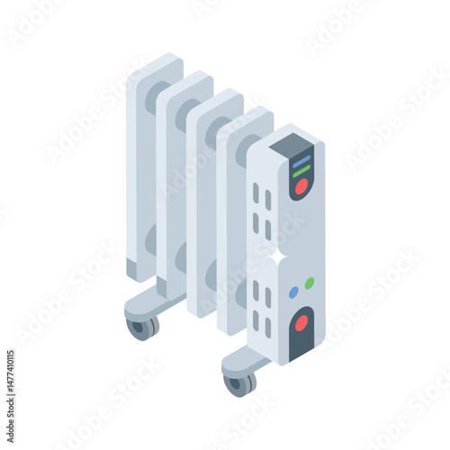 A isometric icon showing electric oil heater device