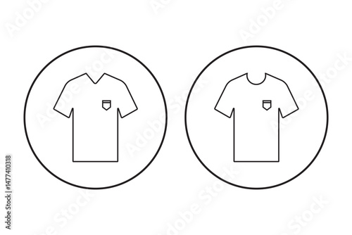T-shirt icon. T-shirt icon collection line and flat style. T-shirt sign and symbol. Vector illustration. EPS 10.