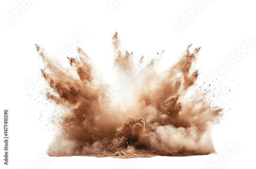 Powerful explosion of brown dust