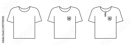T-shirt icon with outline and glyph style. EPS 10