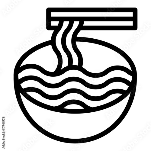 Noodles icon. Vector line icon
