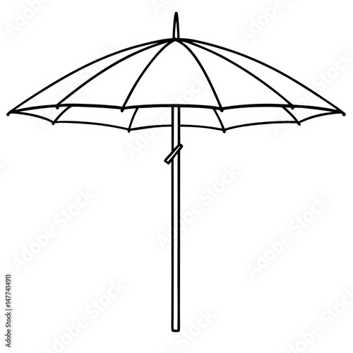 Patio Umbrella Silhouette – Black Vector on White Background
