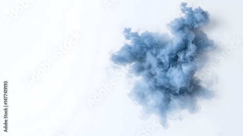 Pastel Blue Watercolor Stain Expanding From Center