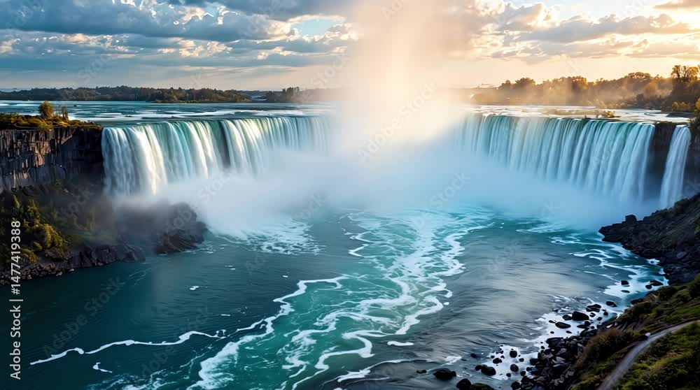 Hermosa vista de Cataratas de Agua