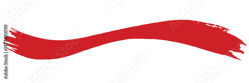 Red line of paint isolated on transparent background