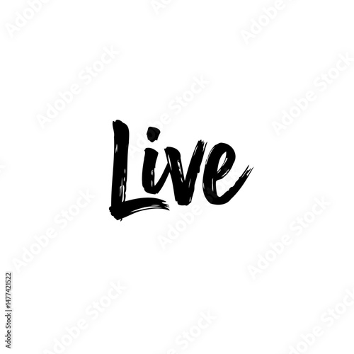 Handwritten 'Live' Text on White Canvas: Minimalist Expression of Existence