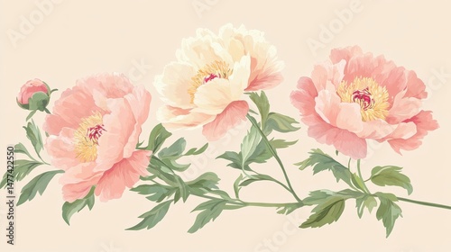 A close-up of soft pink peonies with a dreamy, blurred background.