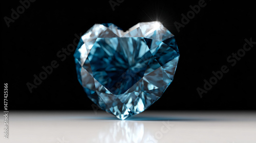 Round cut blue jewel and heart treasure abridge out transparent.