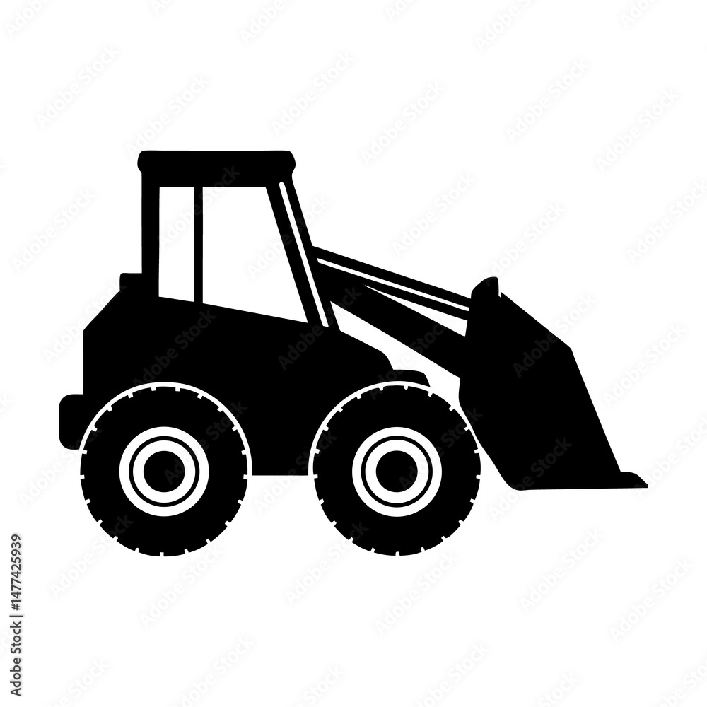 Naklejka premium bulldozer excavator on white background