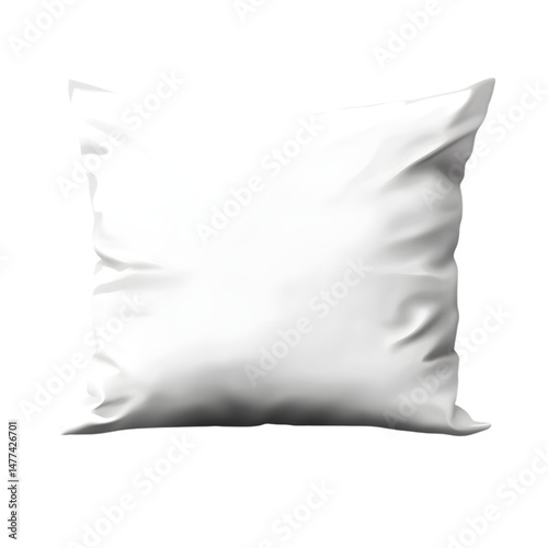 Soft White Pillow on Isolated White Background for Interior Design