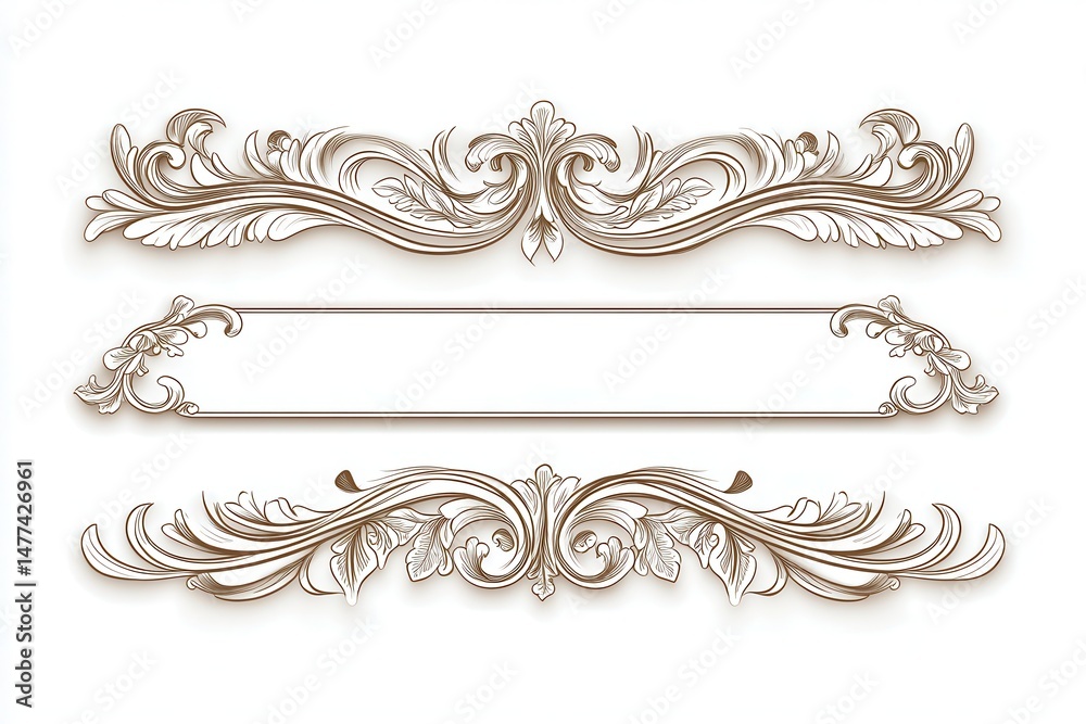 Fototapeta premium Ornate decorative elements for design