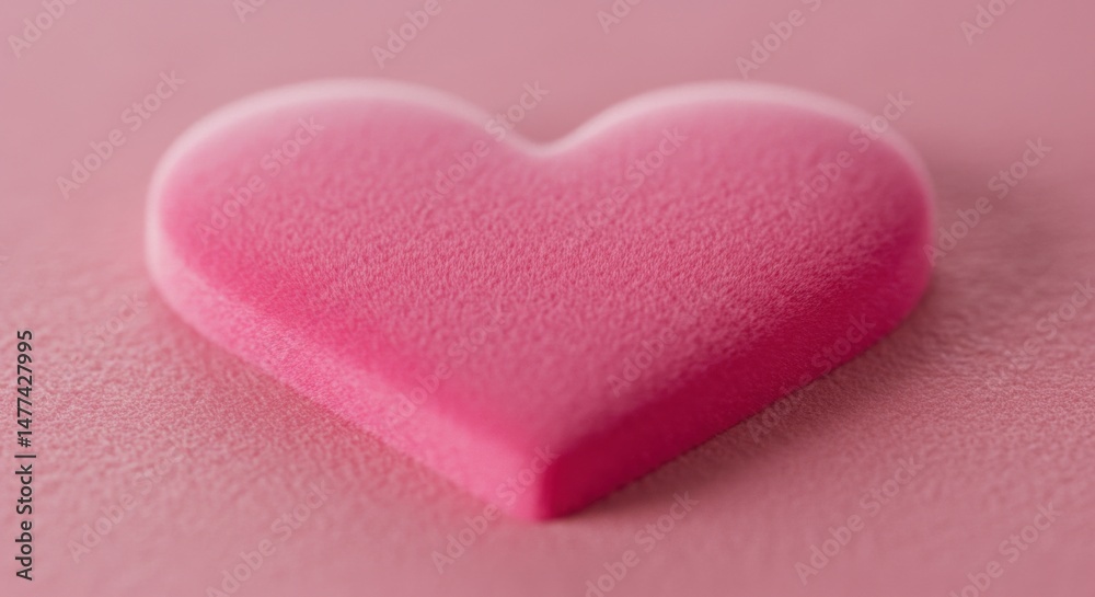 Obraz premium Pink Heart Shape on Pink Surface Romantic Love Concept