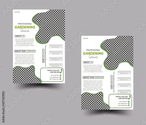 Corporate creative modern gardening flyer template design in bright color