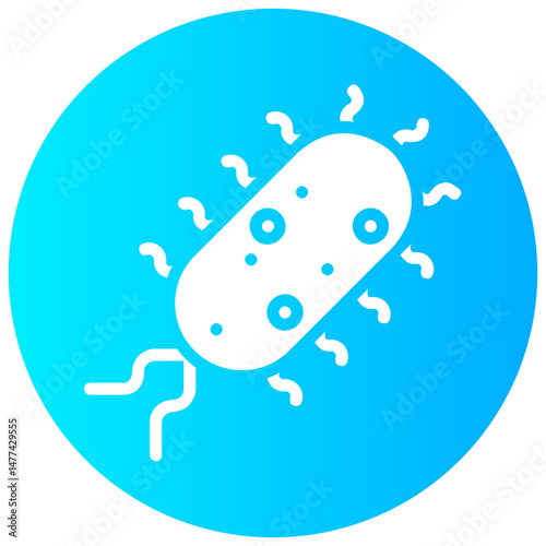 bacteria vector round glyph icon