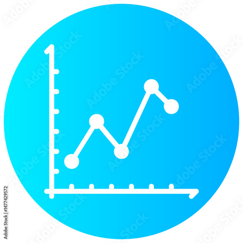 analytics vector round glyph icon