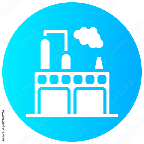 factory vector round glyph icon