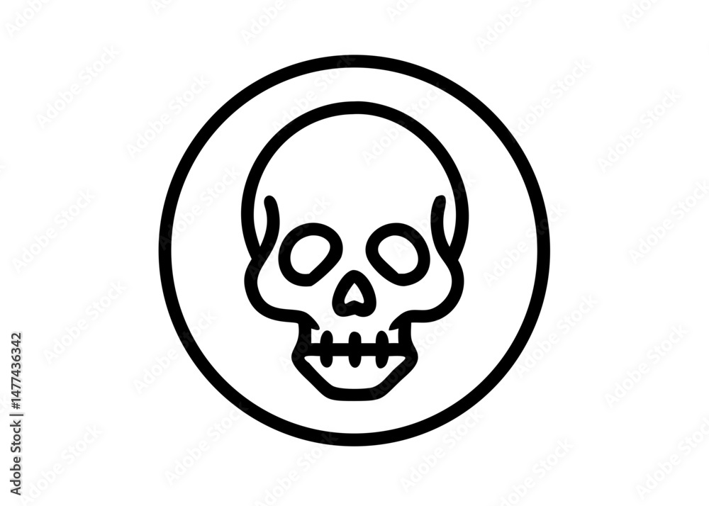 Skull in Circle Outline Icon – Danger Symbol Thin Line Emblem, Transparent Background
Skull in Circle Outline Icon – Danger Symbol Thin Line Emblem, Transparent Background