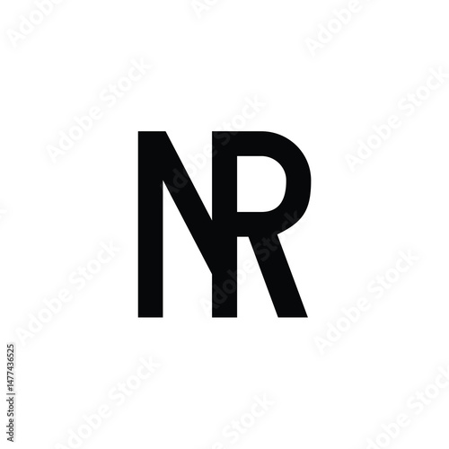 NR monogram logo design letter text name symbol monochrome logotype alphabet character simple logo
