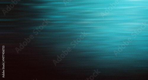 Abstract Teal and Black Gradient Background Texture Subtle Horizontal Motion Blur Design Element sea