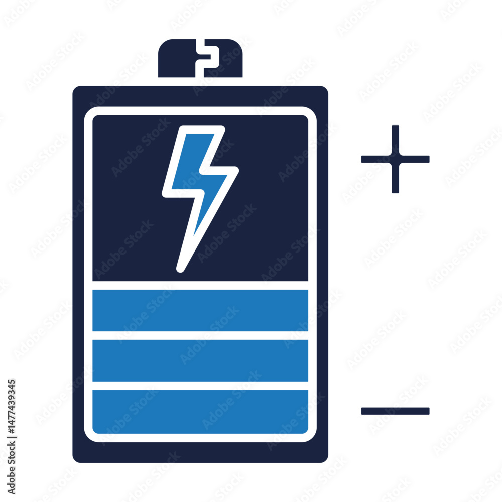 Obraz premium Battery icon blue