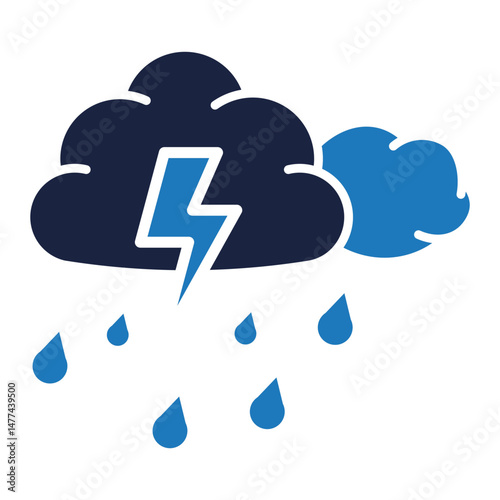 Rain icon blue