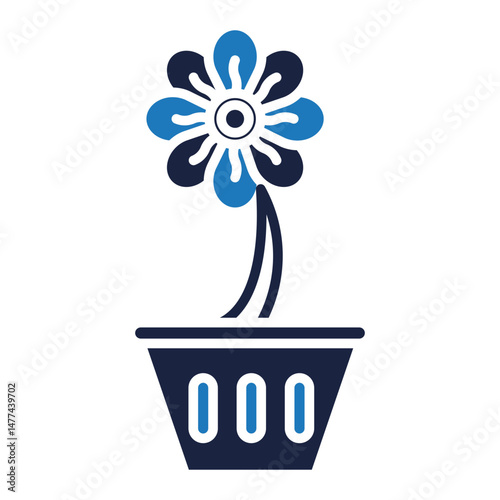 Flower icon blue