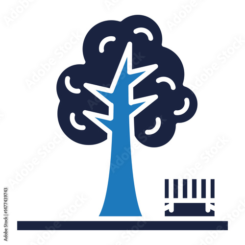 Tree icon blue