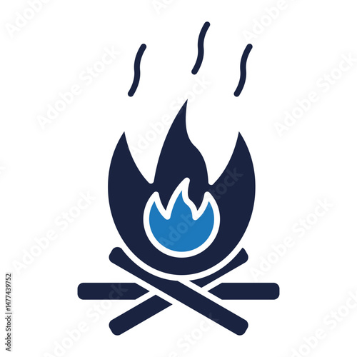 Campfire icon blue