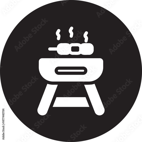BBQ grill glyph icon
