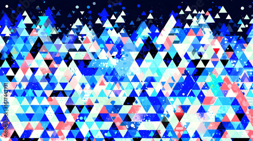 blue triangles with overlapping opacity effects