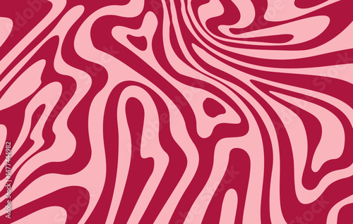 Abstract wavy pattern with bold, flowing lines in red and pink tones. Modern, playful, and energetic vector design ideal for creative and trendy décor, fashion, or digital projects.