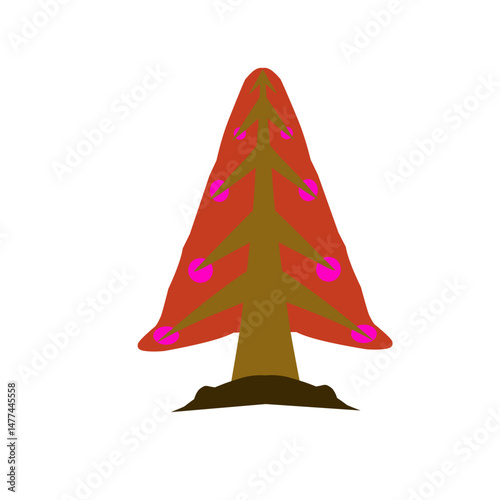 Stylized botanical form on a dark ground, abstract arboreal representation