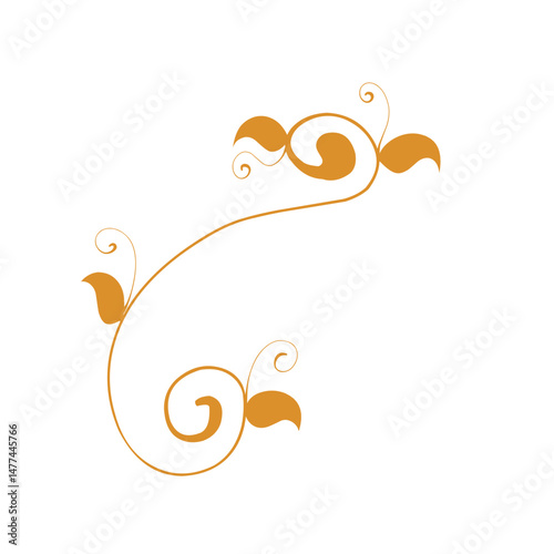 Elegant Golden Floral Swirl Ornament on a Stark Black Backdrop Creates Sophistication